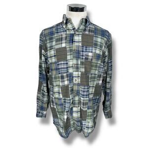 Brooks Brothers Patchwork Shirt Men’s Medium Multi Plaid Long Sleeve Button-Down